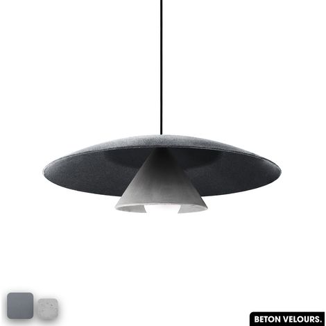Lampe de suspension en béton velours - OLEMI VELVET CONCRETE GRIS - BLANC (1/3)