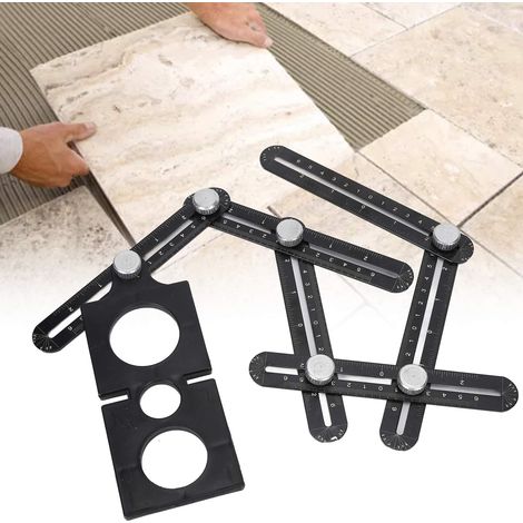 Ce foret de guidage/localisateur d'ouverture de carrelage à six sections est un outil de mesure adapté à divers travaux, notamment la menuiserie, la pose de revêtements de sol, de carrelage et de verr (1/5)