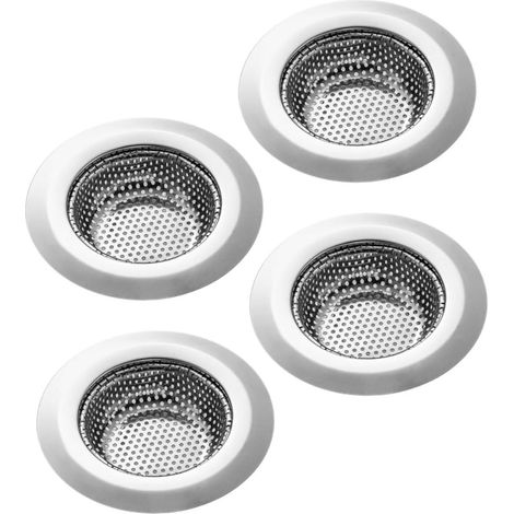 Lot de 4 filtres de vidange en acier inoxydable pour lavabo
