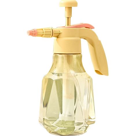 Pulvérisateur à pression 1,5 L grande capacité, bouteille de pulvérisation d'eau haute pression pour l'arrosage des plantes de jardin, jaune (1/5)