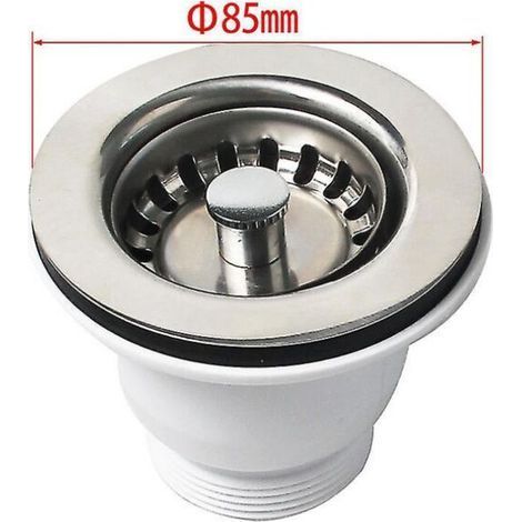 Bonde de vidange pour évier Belfast chromée de 85 mm - Compatible avec un trou de 60 mm (1/3)