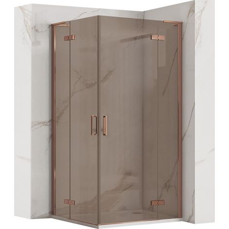 DUSCHKABINE REA HUGO DOUBLE 80X80 BRUSH COPPER (1/4)