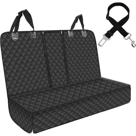 Protection Siège Voiture Chien, Housse de Protection pour siège arrière de Voiture, Couverture pour Chien siège arrière de Voitures avec Ceinture de sécurité pour Toutes Les Voitures, Monospaces, SUV (1/5)