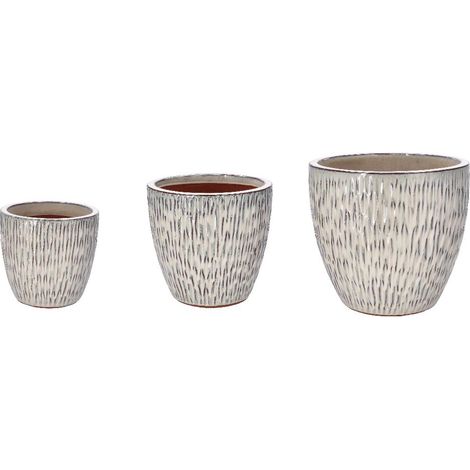 Ad Trend Set 3 Cachepot Ceramica Crema H 23–29-35 cm (1/2)