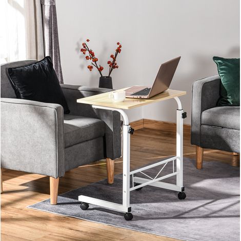 Table d’appoint C réglable 60x40 cm marron clair – sur roulettes, sans matelas (1/5)