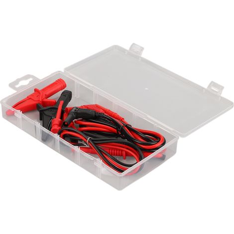 Kit de cordons de test pour multimètre, pinces électroniques en laiton, PVC et PA, conductivité stable, lecture précise, crochets de test rouges et noirs. (1/5)
