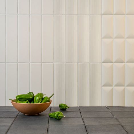 Carrelage mural intérieur mat en relief beige Glenbrook 5x20 cm Stripes Blank Canvas (1/2)