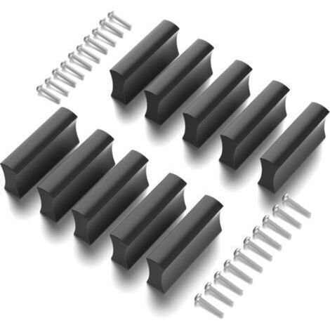 Pack of 10 black furniture handles, 32 mm, cabinet handles, kitchen cabinet handles, drawer handles, black door handles for drawers, cabinets, furniture (matte black) (1/5)