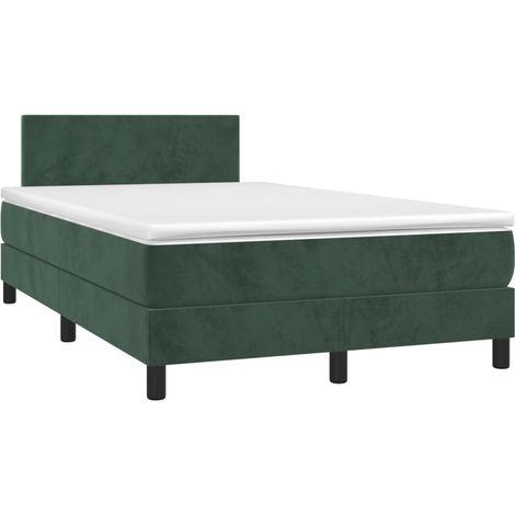 Sommier à lattes de lit avec matelas LED vert foncé 120x190 (1/5)