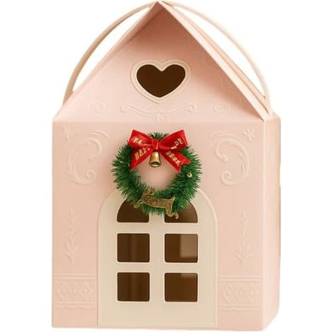 Coffret cadeau Maisonnette de Noël féérique, coffret cadeau en forme de maison - Cadeau idéal pour les intérieurs luxueux - Rouge Noël (1/5)