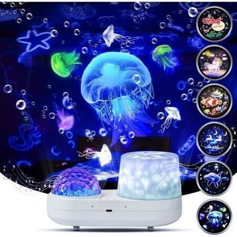 Rotierender Sternenhimmel-Einhorn-3D-Galaxie-Ozean-Baby-Nachtlichtprojektorlampe - Kinderzimmerdekoration