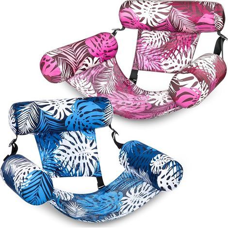 Bouées Gonflables pour Adultes, Lot de 2 Chaises Longues Flottantes, Piscine Gonflables pour Adultes, Chaise Flottante pour Fêtes, Été, Plage, Lac, Aquatique (1/4)