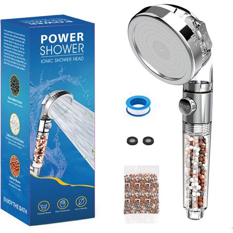 Cabezal de ducha de alta presión con filtro antical, 3 modos de ducha adecuados para el baño (1/5)