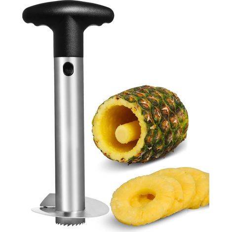 Coupe Ananas, Decoupe Ananas avec Lame en Acier Inoxydable de Qualité Alimentaire et Poignée en ABS, Epluche Ananas, 24 CM, Noir (1/5)