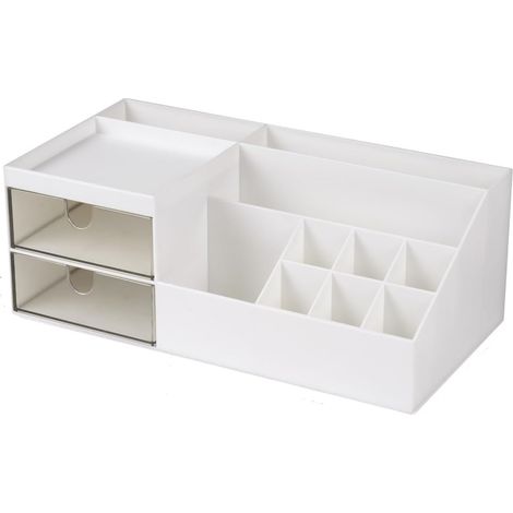 1 Rangement Maquillage, 2 Tiroirs Anti-poussière, 11 Compartiments, ABS Durable, pour Salle de Bain (1/5)