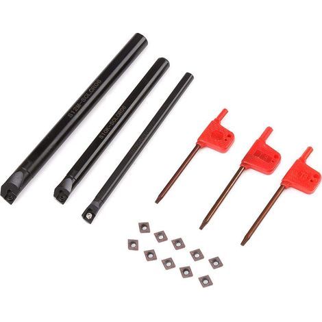 Tour CNC Set D'outils, Outils Tour a Metaux, SCLCR Tour Alésage Titulaire Barre de Torsion Interne + 10 pcs CCMT0602 Insert + 3 pcs clé (1/5)