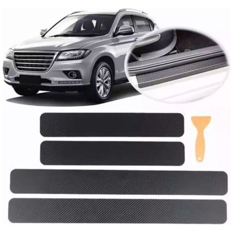 Protecteur de Seuil de Porte,4 Pièces Fibre Carbone Bande de Protection de Pare-Chocs ArrièRe Film,Anti-Rayures Voiture Universelle (1/3)