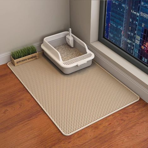 Cat Litter Mat – 75 x 55 cm Eva Waterproof Double Layer Litter Control Mat for Cat Litter Tray and Cat Toilet (1/5)