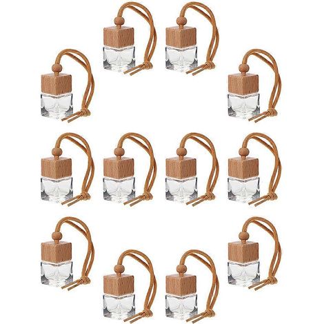 Lot de 12 flacons de parfum transparents pour voiture, pendentifs d'aromathérapie (1/5)