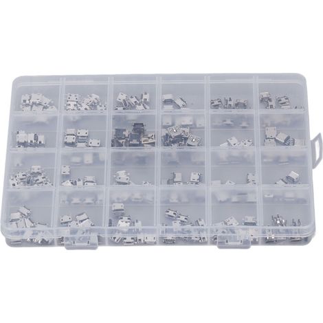 Lot 240 connecteurs micro USB inox 1 rangée – Prises femelles USB – Pour réparation et assemblage électronique