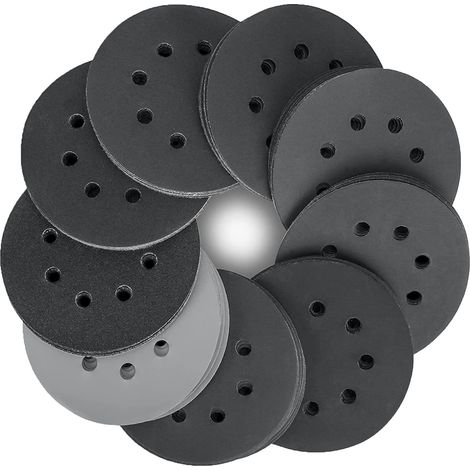 125 mm Schleifscheiben, 80 Scheiben, Siliziumkarbid-Schleifpapier, 8 Löcher, Schleifmittel, Schleifpads, Körnung 320/400/600/800/1000/1200/1500/2000, zum Schleifen und Polieren