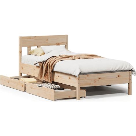 Maison Exclusive - Cadre de lit sans matelas 75x190 cm bois de pin massif (1/5)