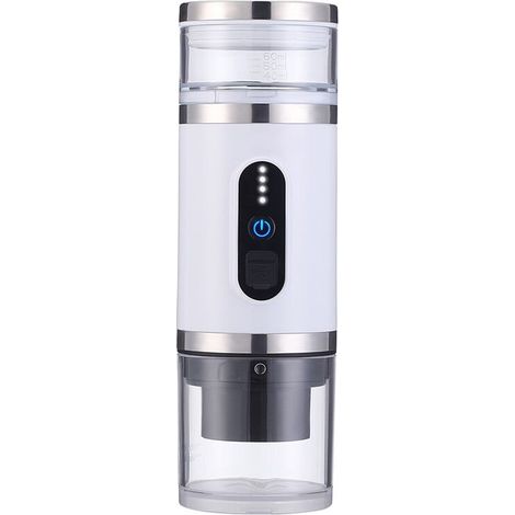 Cafetière Portable Machine à Expresso électrique Haute Capacité (80 Ml) Version Non Chauffante pour Camping Bureau Blanc