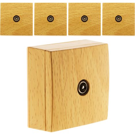Lot de 5 prises TV Ø9,52 saillie Bel'Vue - Hêtre - Bel'Vue
