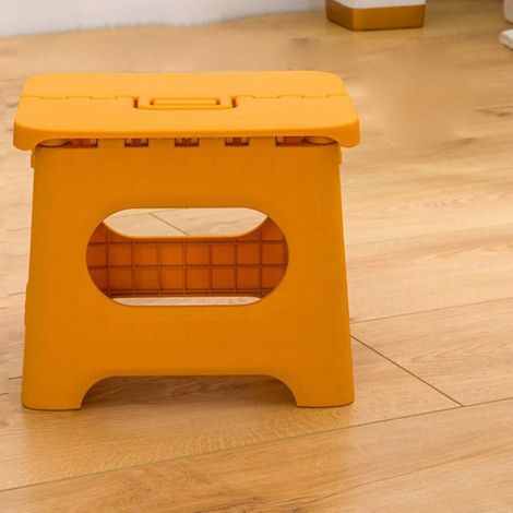 HURRISE escabeau pliant HURRISE Escabeau Marchepied pliant, Portable, solide, peu encombrant, meuble tabouret Rouge Millésime Jaune (1/4)