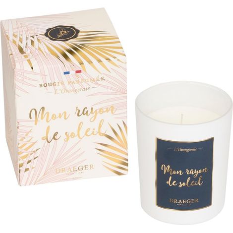 Bougie Cadeau Blanche Parfumée Fleur d'oranger "Mon Rayon de Soleil" Idée Cadeau Amour, Meilleure amie Pot en verre 100% Cire Végétale 40h de combustion (1/5)