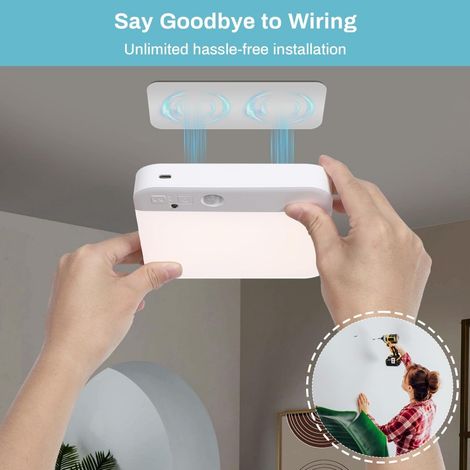 FLITI Rechargeable Magnetic Ceiling Light with USB-C Battery, 4200mAh Battery, 120° Motion Sensor, 3 Color Modes, and Timer (1/5)