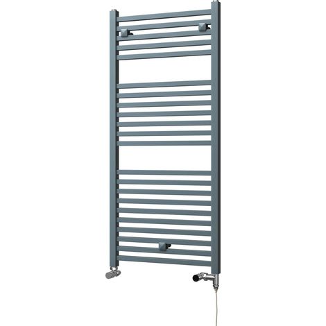 Todi - Anthracite Dual Fuel Towel Rail H1110mm x W500mm Standard - Straight (1/3)