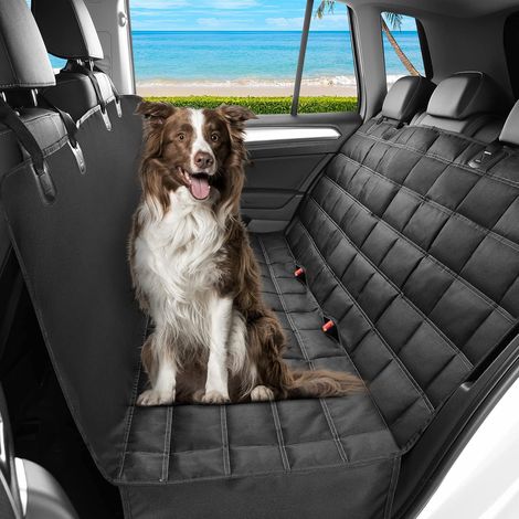 1 Housse de protection banquette arrière, imperméable 600D Oxford, avec rabats latéraux et clips réglables pour chien (1/5)
