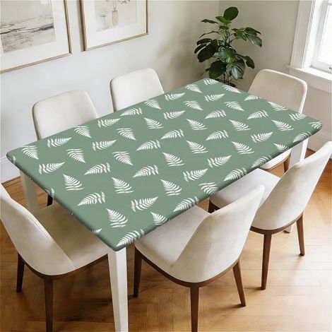 Nappe lavable avec élastique 120x80cm, imperméable, rectangulaire, Feuille de sauge