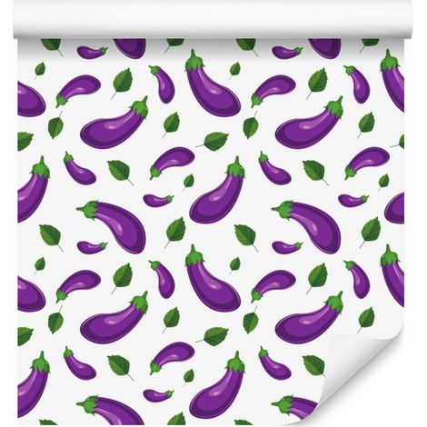 Papier peint aubergine blanc et violet pour salon et chambre 50x1000 cm (1/4)