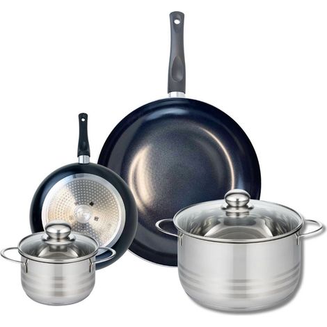 Ensemble de 2 Poêles de cuisson 20 et 32 cm et 2 faitouts 16 et 24 cm Elo Prima Brillant (1/5)