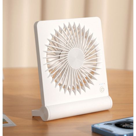 Mini ventilatore da tavolo bianco ultrasottile, portatile pieghevole USB, piccolo ventilatore a parete USB ad alto flusso d'aria (1/2)