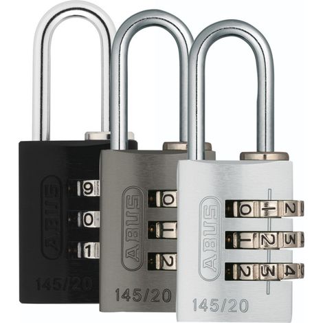 Cadenas con números de aluminio de 20 mm, color metálico a juego, en blíster - Abus