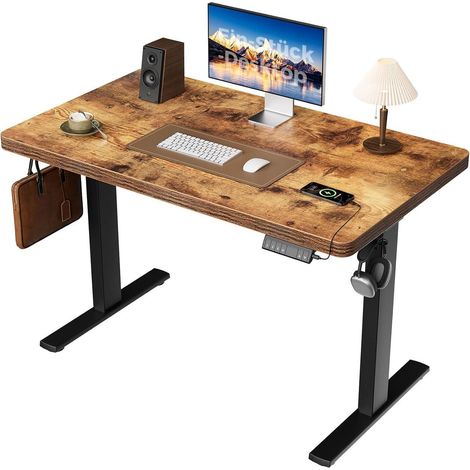 Schreibtisch Höhenverstellbar 120x60cm 28mm 2 Braun 120 x 60 cm Pro (1/5)