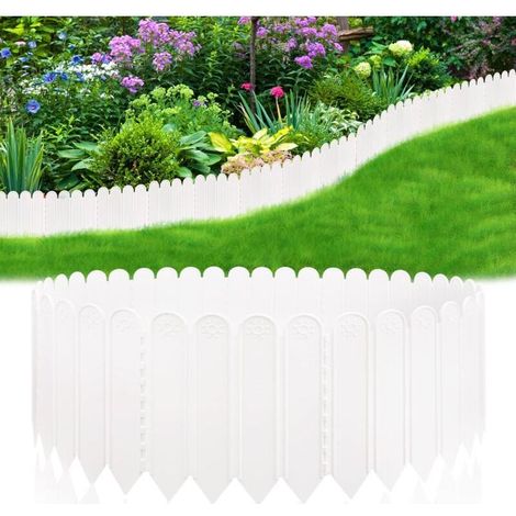 10pcs Bordure de Jardin en Plastique 20 x 22 cm Facile à Installer Un Marteau Suffit, Pas de Tranchées à Creuser Bordures de Pelouse Flexible et très Résistant pour Aménagement Extérieur (1/5)