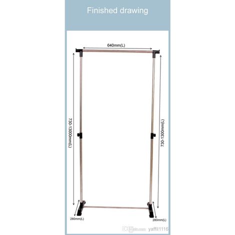 EINZELNER AUSZIEHBARER KLEIDERSTÄNDER MIT SOCKEL 64 X 28 X 73/130 CM (1/3)