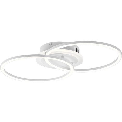 VENIDA PLAFONIERA LED DOPPIO CERCHIO BIANCO CON LUCE CENTRALE REGOLAZIONE INTENSITA' INTERRUTTORE L.58CM. LED 25W, 4.000K, 3.000Lumen (1/5)