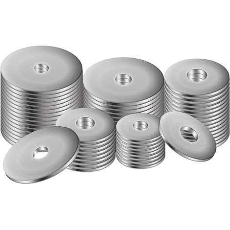 50 rondelle metalliche M8, rondelle in acciaio inox M8 x 30 mm, rondelle piatte in acciaio inox 304, rondelle coniche, rondelle piatte per viti e bulloni, cerniere per porte (1/4)