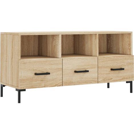 Mobile TV multimediale scaffale per televisione televisore buffet sala da pranzo soggiorno camera da letto rovere Sonoma 102 x 36 x 50 cm derivati del legno marrone 020027449