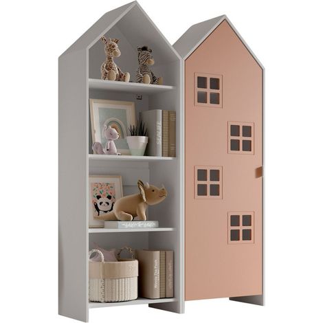 Pack - Étagère Enfant & Armoire "Casami Bruges" 171cm Blanc & Rose (1/3)