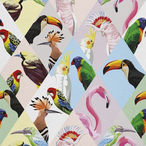Tela Oxford decorativa para exteriores - Motivo de pájaros I DX183 (1/5)