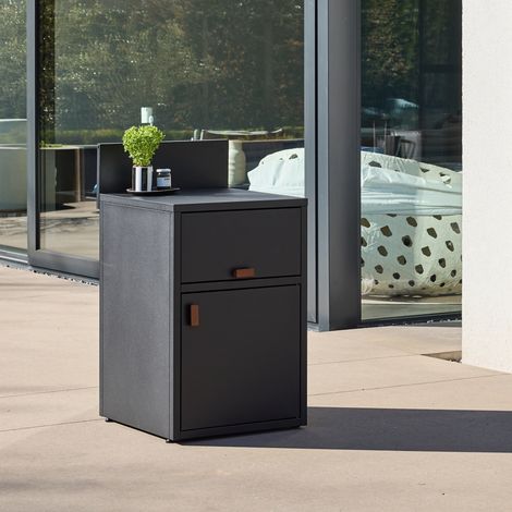 Cuisine extérieure acier 2 portes L60cm noir - Thira (1/5)