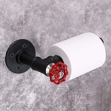 1 Piece Wall-Mounted Toilet Paper Holder in Urban Industrial Style Iron (1/3)