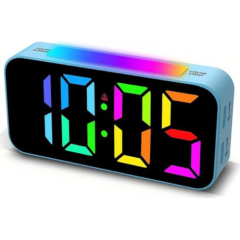 Réveil numérique pour chambre, volume réglable, horloge 12/24 heures, avec réglage de luminosité et fonction répétition (1/5)