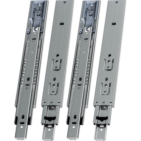Randaco 2 Paar Schubladenschienen 300 mm Vollauszug, 3-teilig, Softclose mit Selbsteinzug, 45 kg Tragkraft, Schubladenauszug aus Stahl (1/5)